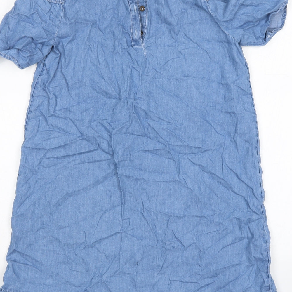 TU Girls Blue  Cotton A-Line  Size 13 Years  Round Neck