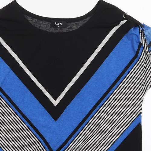 Klass Womens Multicoloured Striped Polyester Basic Blouse Size M Round Neck