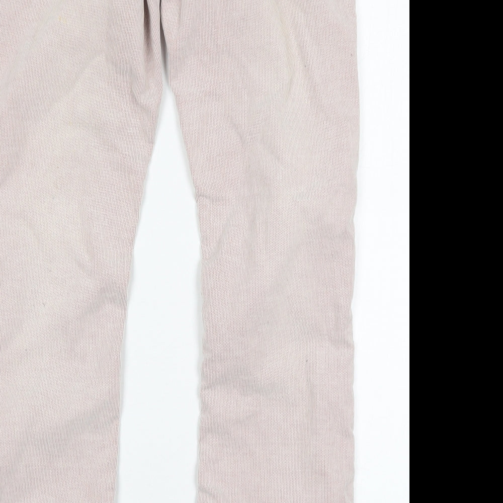 River Island Womens Pink Striped Cotton Bootcut Jeans Size 14 L32 in Regular