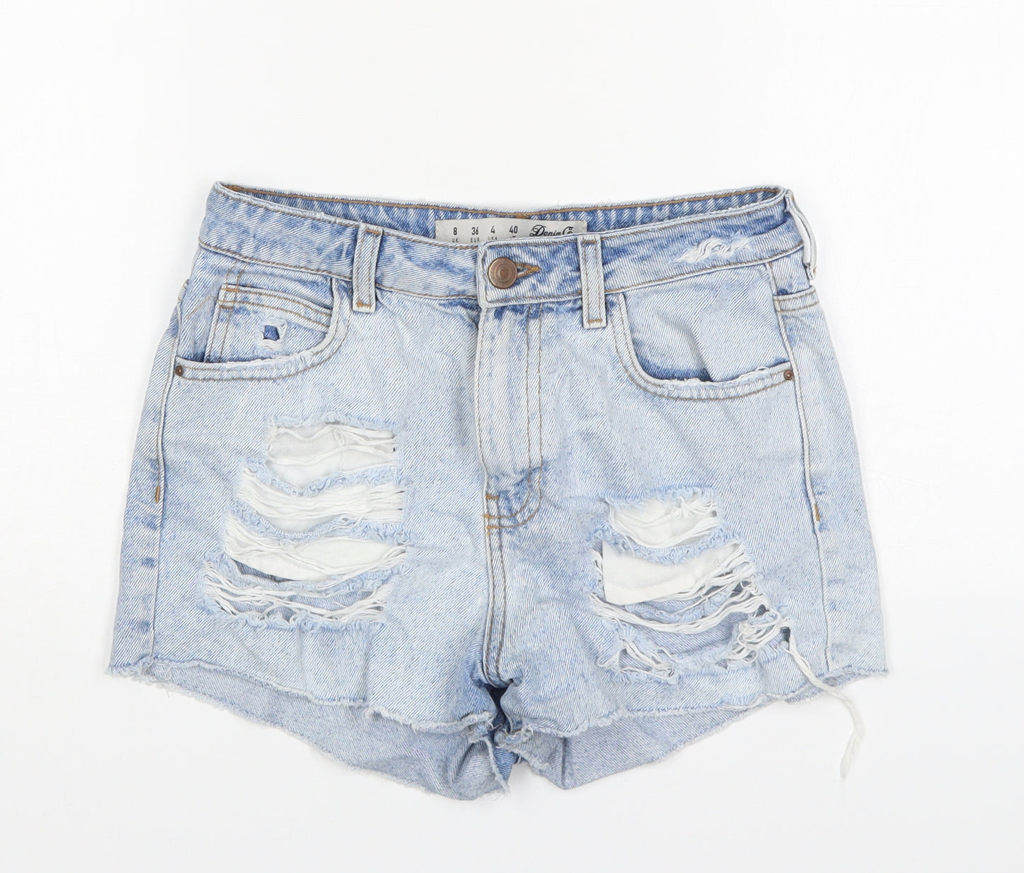 Primark Womens Blue  Cotton Cut-Off Shorts Size 8 L3 in Regular