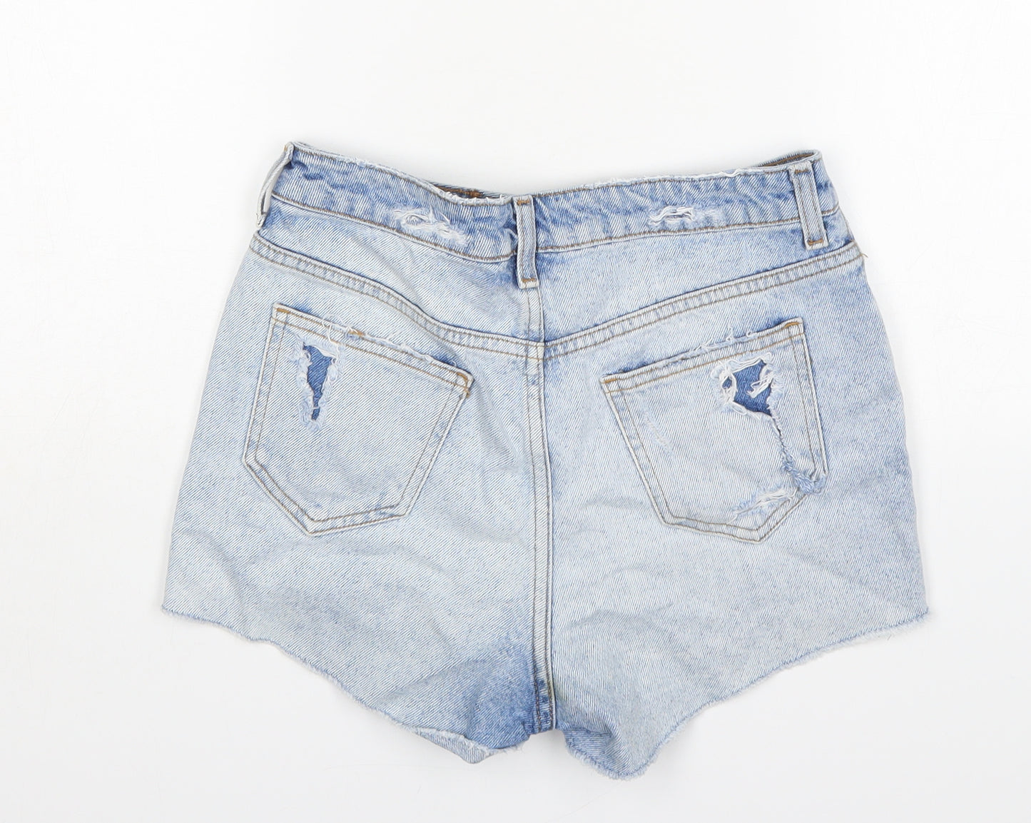 Primark Womens Blue  Cotton Cut-Off Shorts Size 8 L3 in Regular