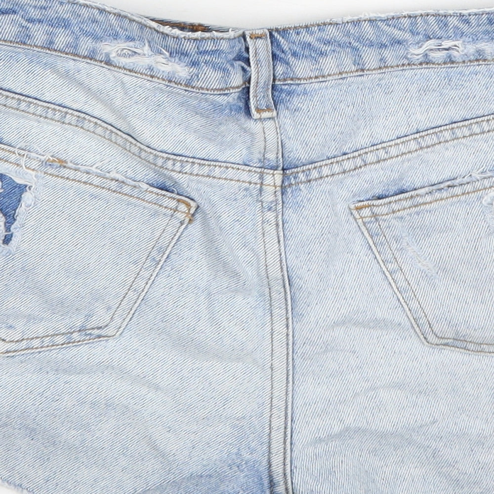 Primark Womens Blue  Cotton Cut-Off Shorts Size 8 L3 in Regular