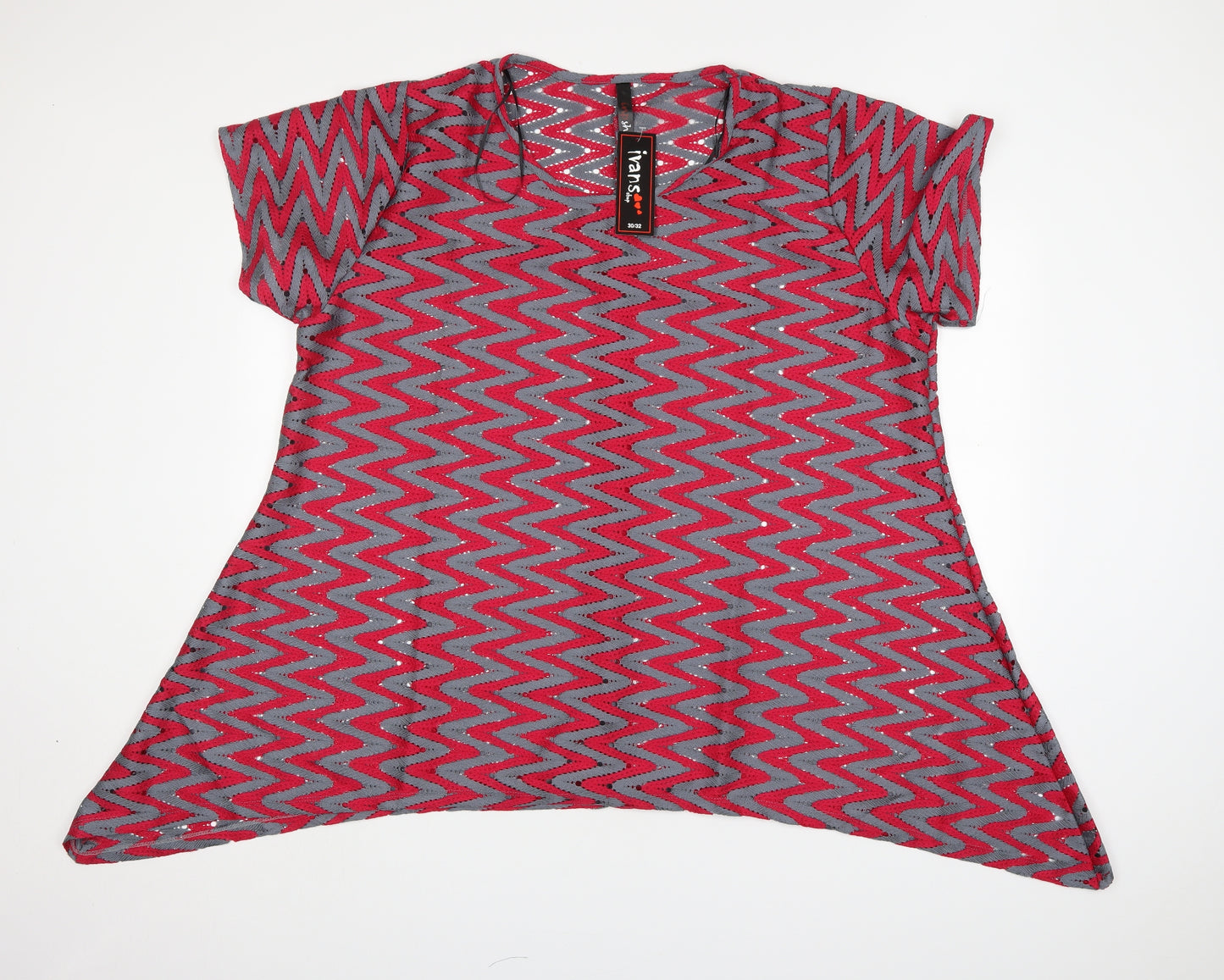 InpShop Womens Multicoloured Striped Cotton A-Line  Size 30  Round Neck