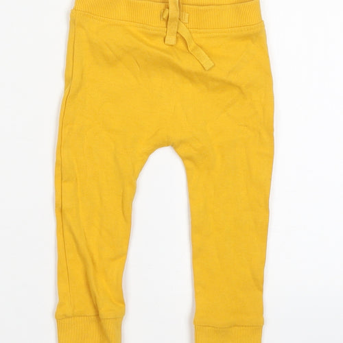 George Girls Yellow  Cotton Sweatpants Trousers Size 6-9 Months