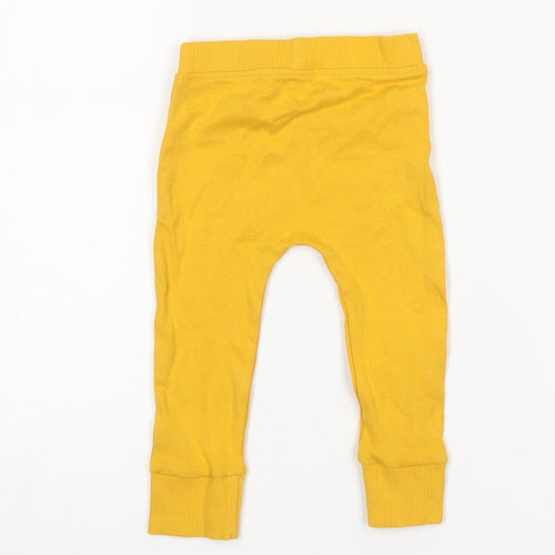 George Girls Yellow  Cotton Sweatpants Trousers Size 6-9 Months