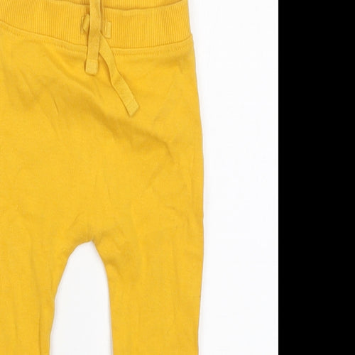 George Girls Yellow  Cotton Sweatpants Trousers Size 6-9 Months