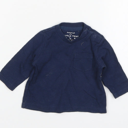 F&F Boys Blue  Cotton Basic T-Shirt Size Newborn Round Neck