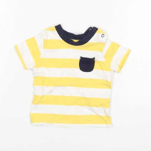 George Boys Multicoloured Striped Cotton Basic T-Shirt Size 3-6 Months Round Neck