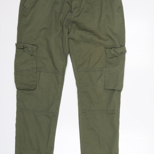Primark Mens Green  Cotton Cargo Trousers Size 38 L32 in Regular