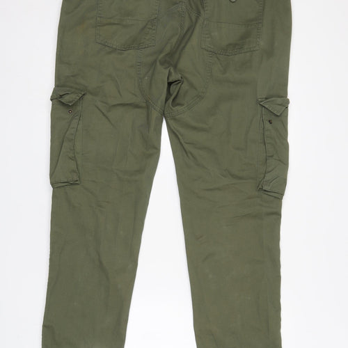 Primark Mens Green  Cotton Cargo Trousers Size 38 L32 in Regular