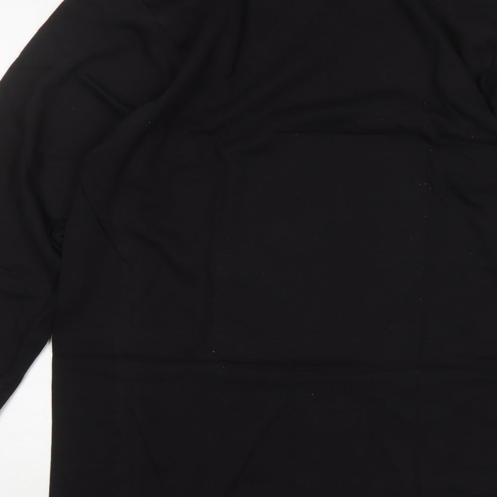 xcelcius Mens Black  Cotton  T-Shirt Size L Round Neck  - Longline