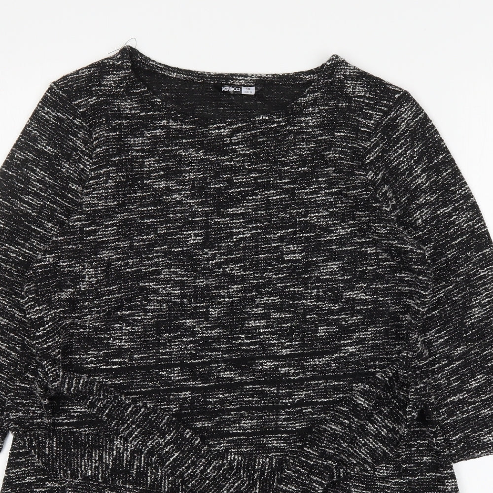 PEP&CO Womens Grey  Polyester Jumper Dress  Size 10  Round Neck