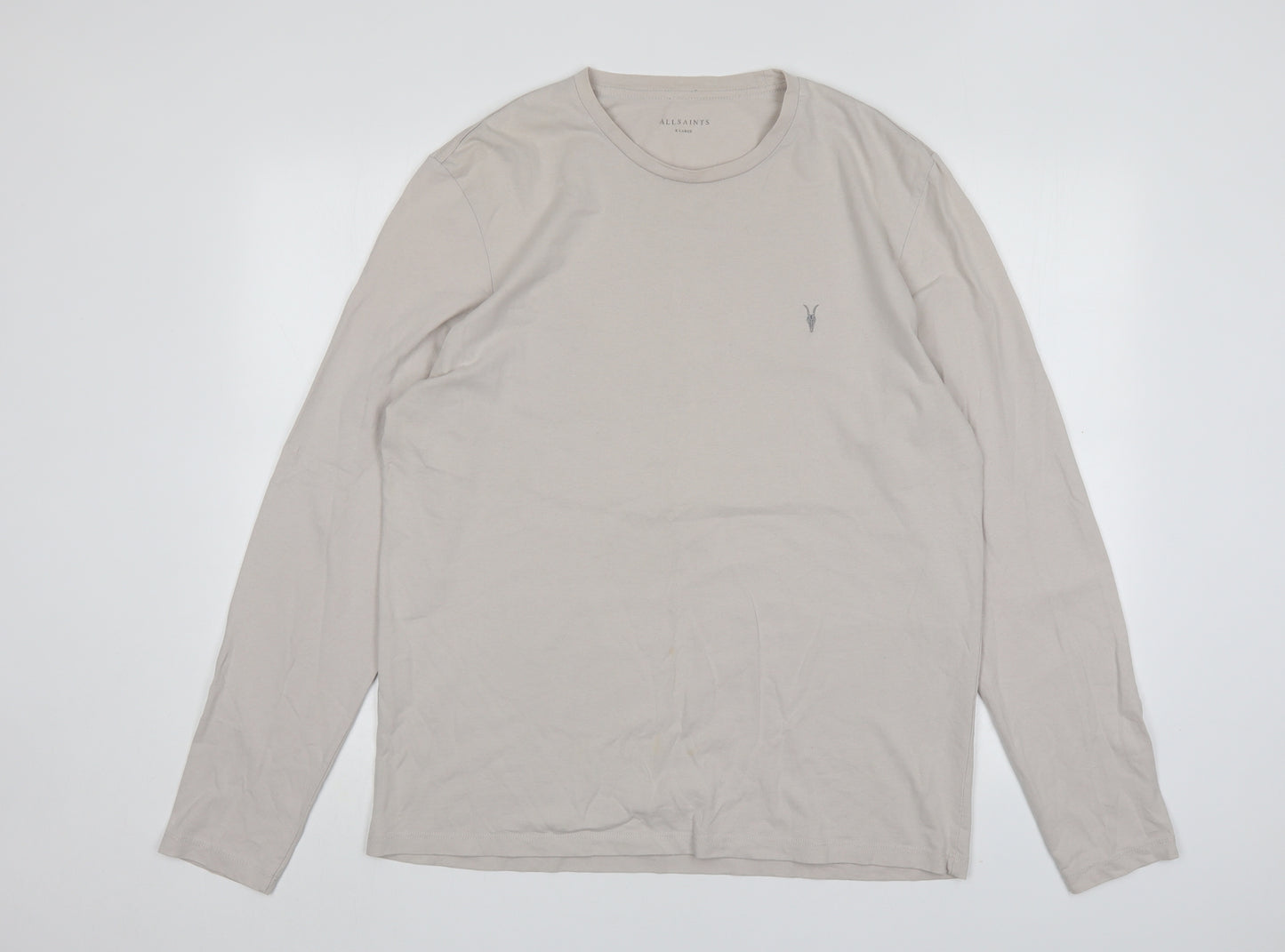 All Saints Mens Beige    T-Shirt Size XL Round Neck