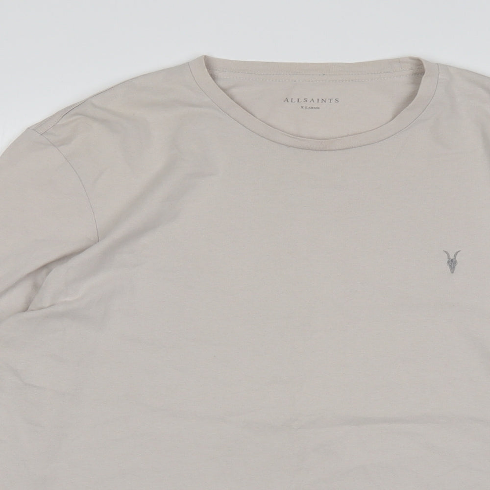 All Saints Mens Beige    T-Shirt Size XL Round Neck