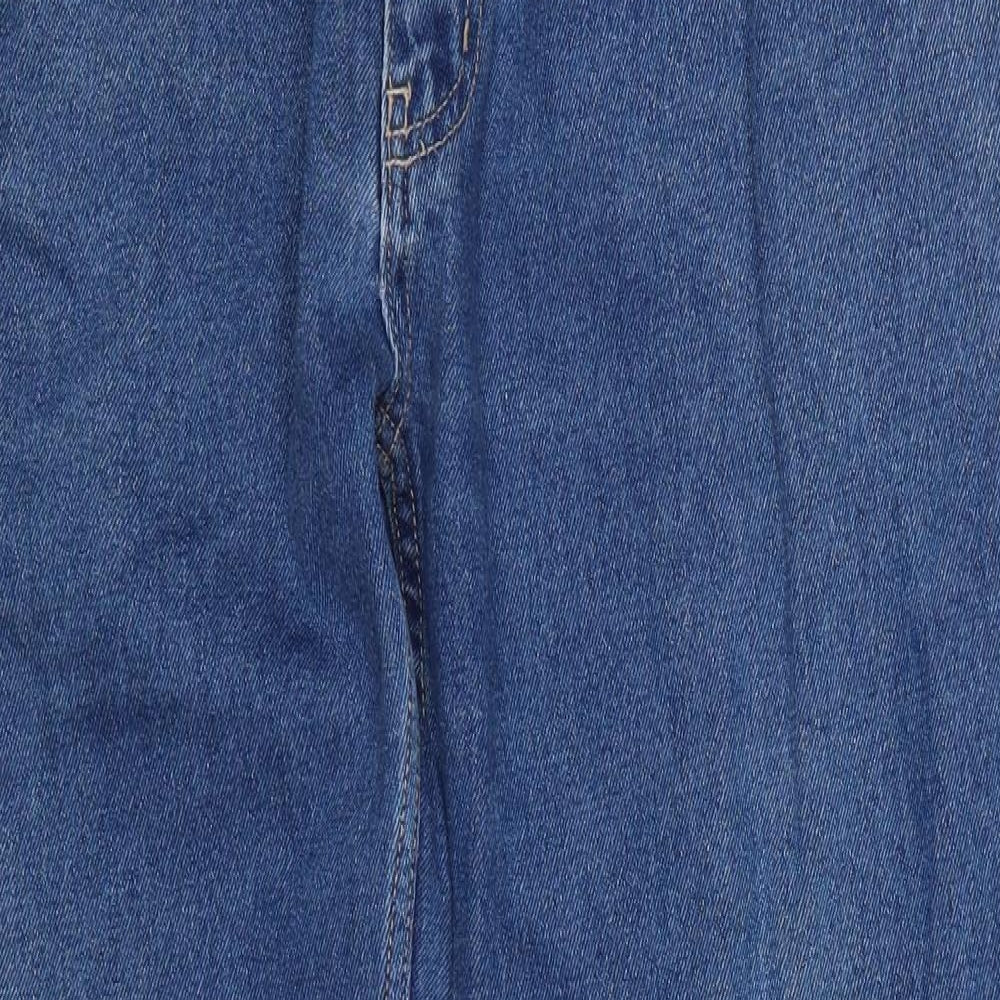 George Mens Blue  Cotton Straight Jeans Size 38 L31 in Regular Button