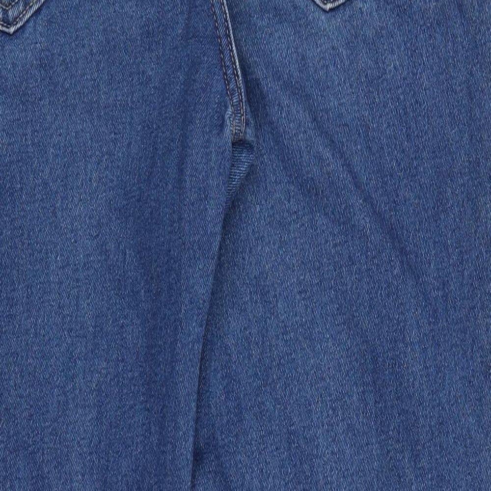 George Mens Blue  Cotton Straight Jeans Size 38 L31 in Regular Button