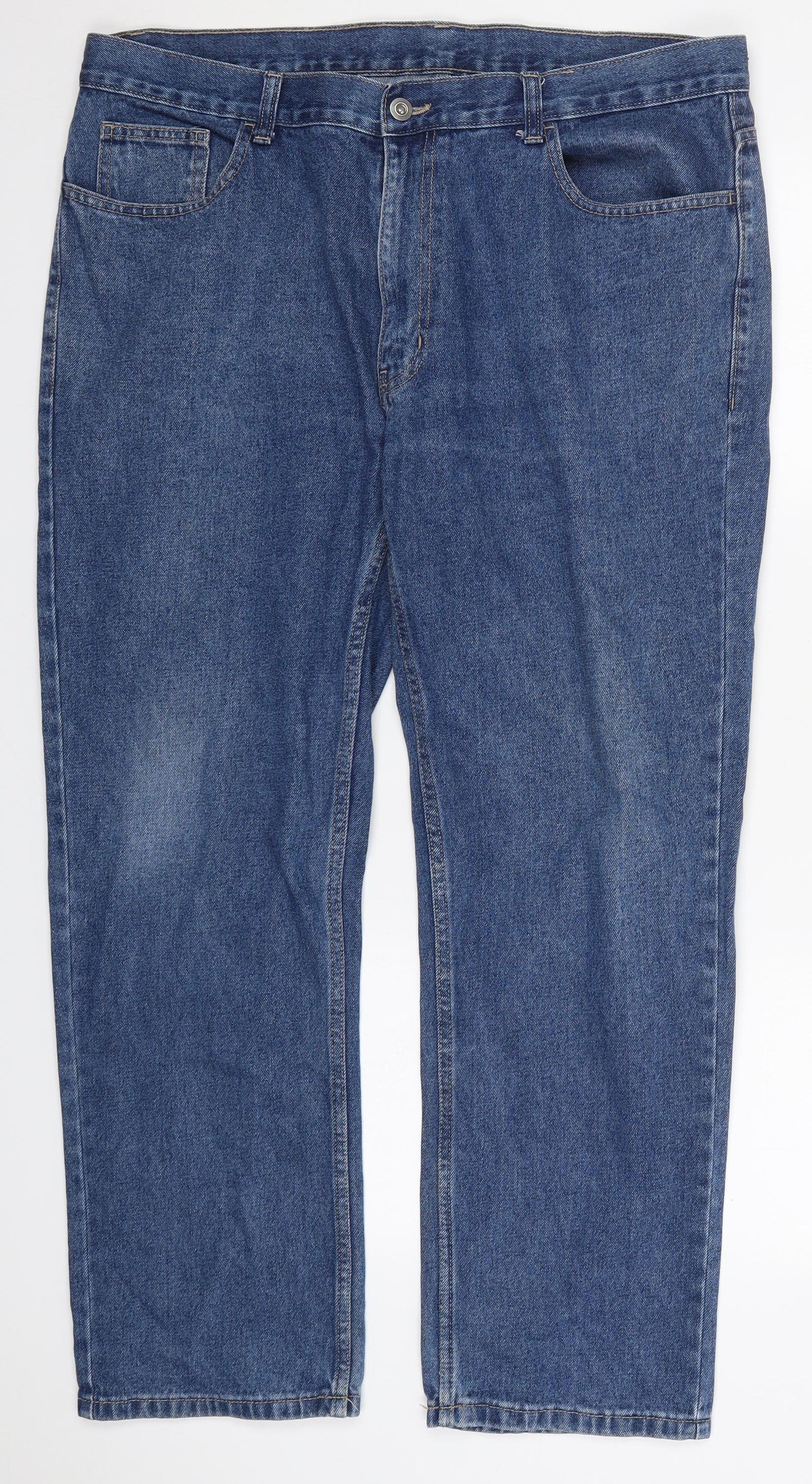 George Mens Blue  Cotton Straight Jeans Size 39 L30 in Regular Button