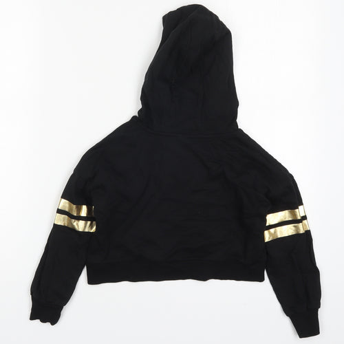 George Girls Black Striped Cotton Pullover Hoodie Size 5-6 Years  Pullover - Hearts by Tiana
