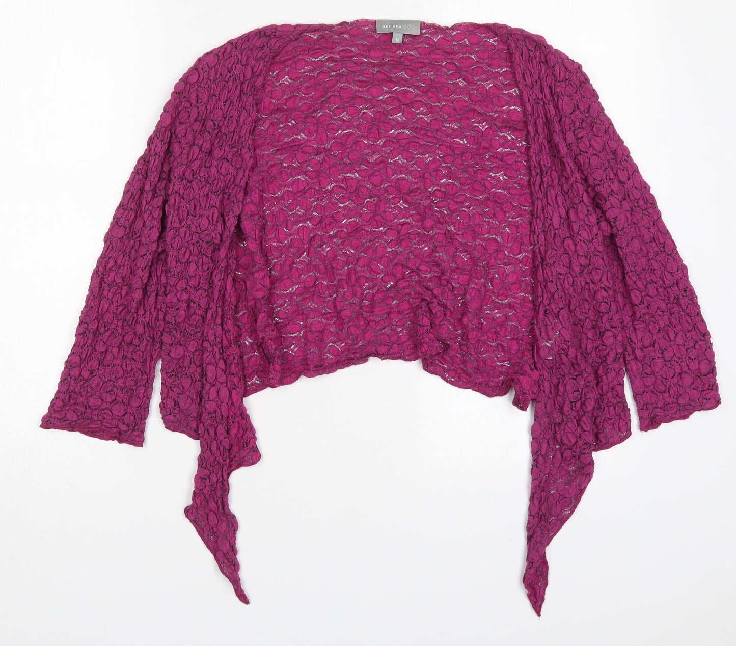 Per Una Womens Pink V-Neck  Viscose Cardigan Jumper Size 14
