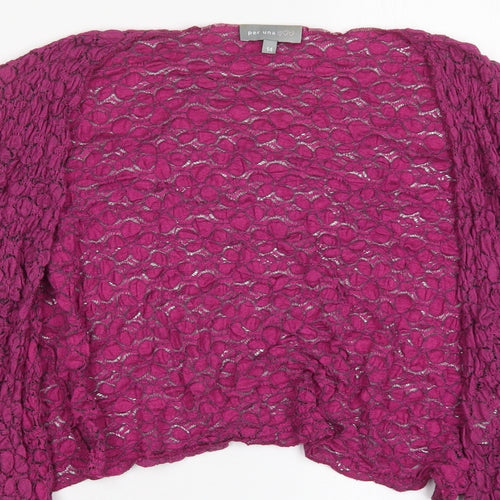 Per Una Womens Pink V-Neck  Viscose Cardigan Jumper Size 14