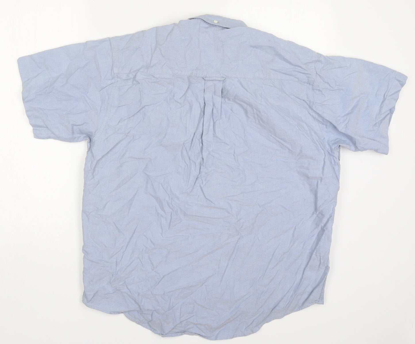 Lee Cooper Mens Blue  Cotton  Button-Up Size 15 Collared Button