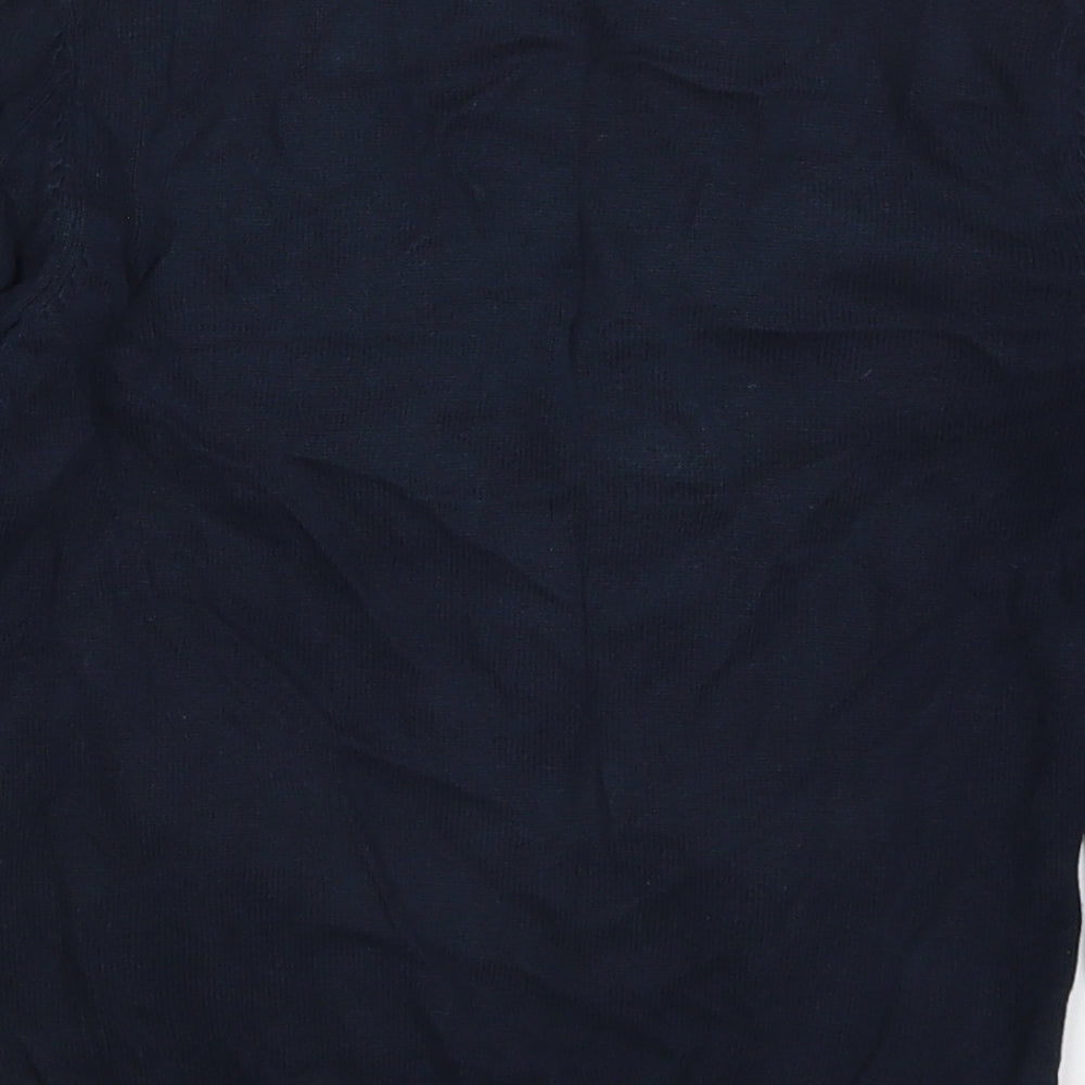 Marks and Spencer Girls Blue V-Neck  Cotton Cardigan Jumper Size 5-6 Years  Button