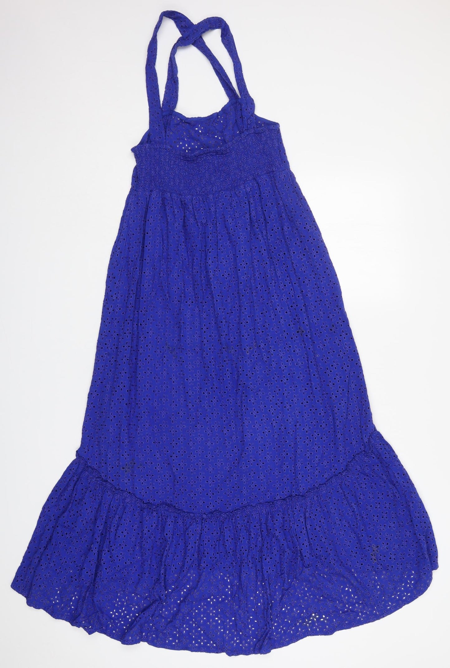 Cecilie Womens Blue  Viscose Trapeze & Swing  Size S  Round Neck Pullover