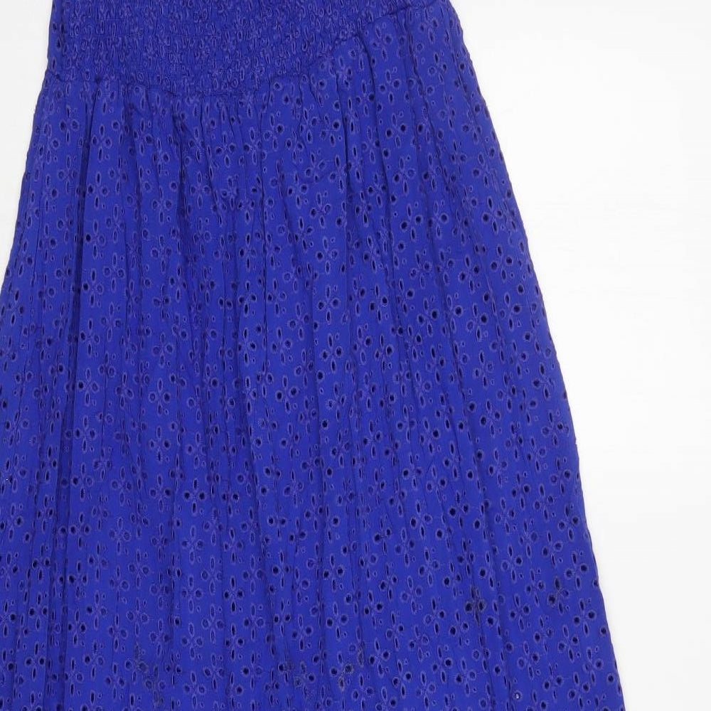 Cecilie Womens Blue  Viscose Trapeze & Swing  Size S  Round Neck Pullover