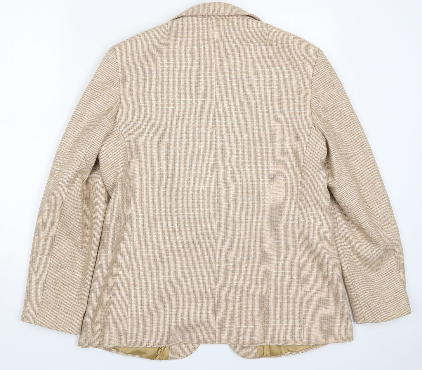 Preworrn Womens Beige Check Wool Jacket Suit Jacket Size 18