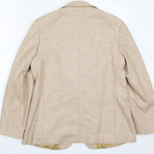 Preworrn Womens Beige Check Wool Jacket Suit Jacket Size 18