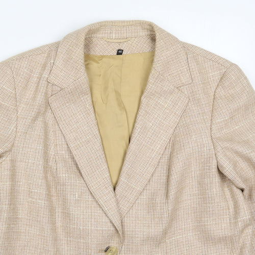 Preworrn Womens Beige Check Wool Jacket Suit Jacket Size 18
