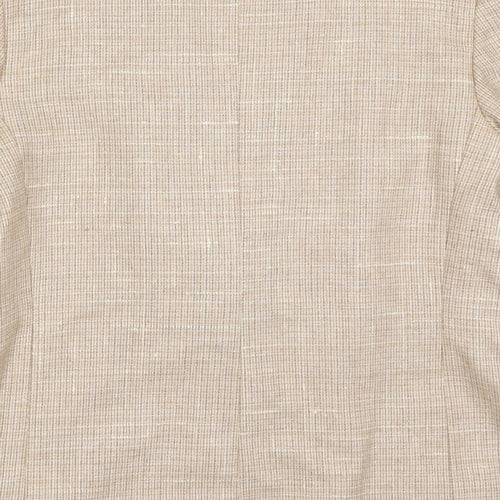 Preworrn Womens Beige Check Wool Jacket Suit Jacket Size 18