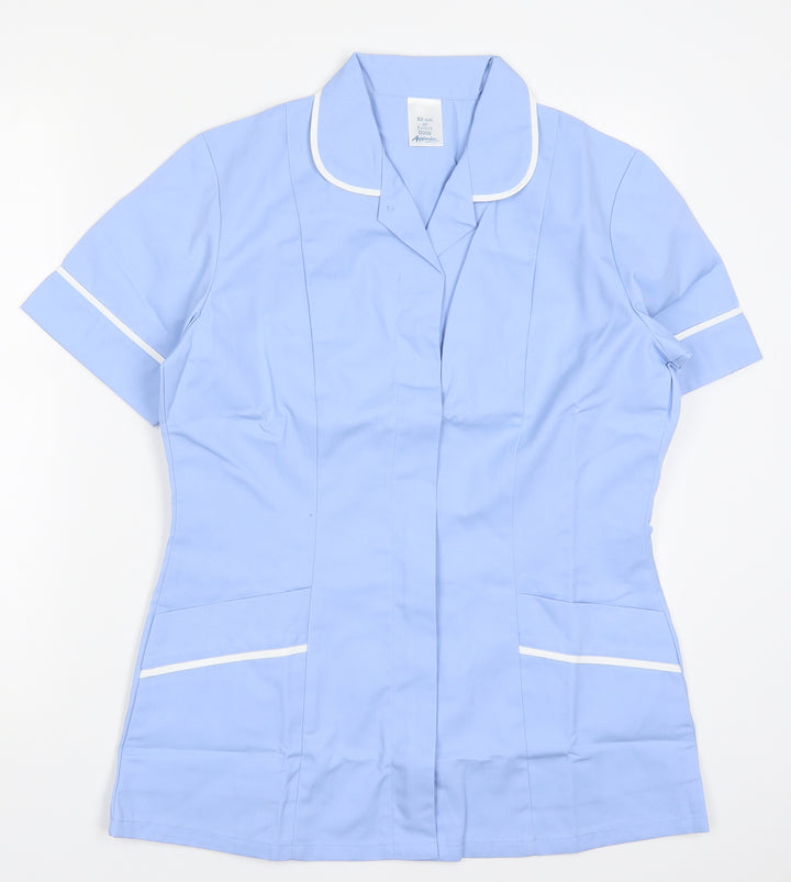 Alexndra Womens Blue  Polyester Basic Polo Size 8 V-Neck