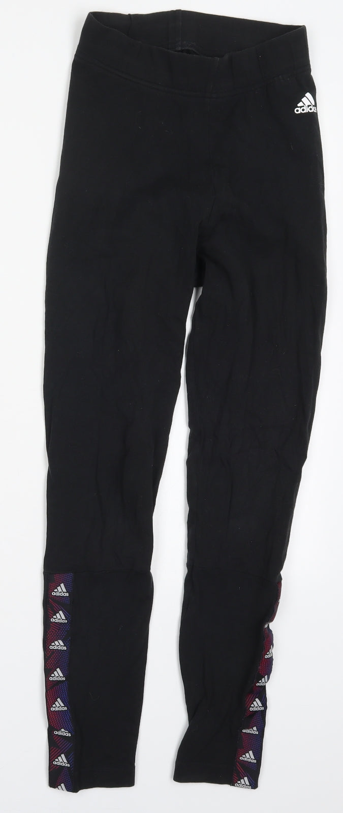 adidas Womens Black Cotton Carrot Leggings Size XS L24 in