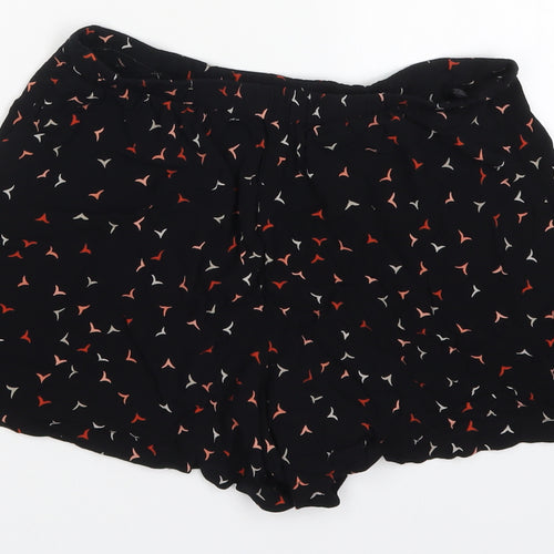 F&F Womens Black Geometric Viscose Mom Shorts Size 12 L3 in Regular  - Bird Print