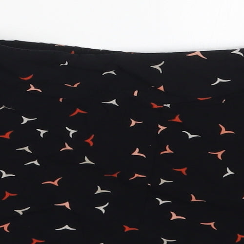 F&F Womens Black Geometric Viscose Mom Shorts Size 12 L3 in Regular  - Bird Print