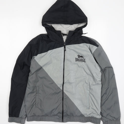 Lonsdale Mens Grey   Jacket  Size M  Zip - Colourblock