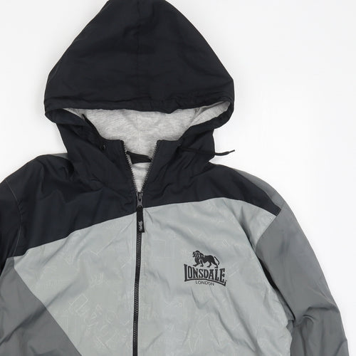 Lonsdale Mens Grey   Jacket  Size M  Zip - Colourblock