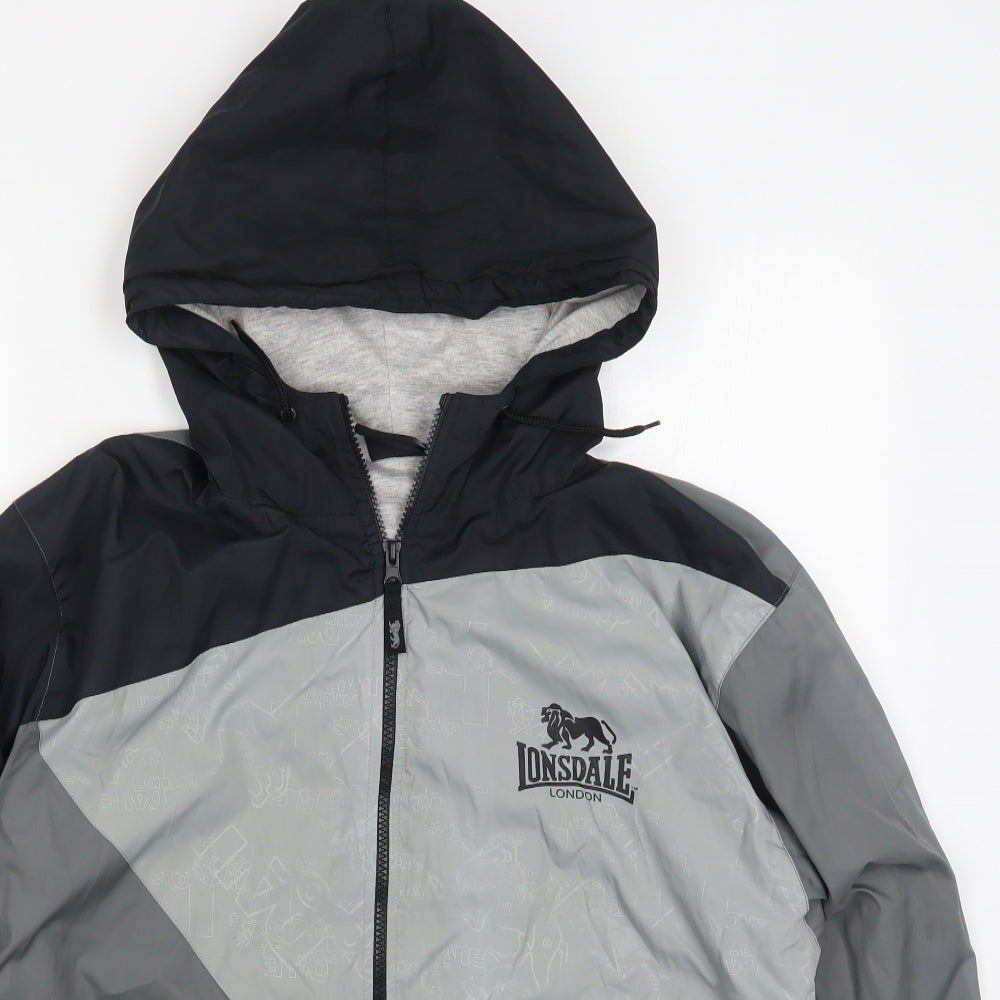 Lonsdale Mens Grey   Jacket  Size M  Zip - Colourblock
