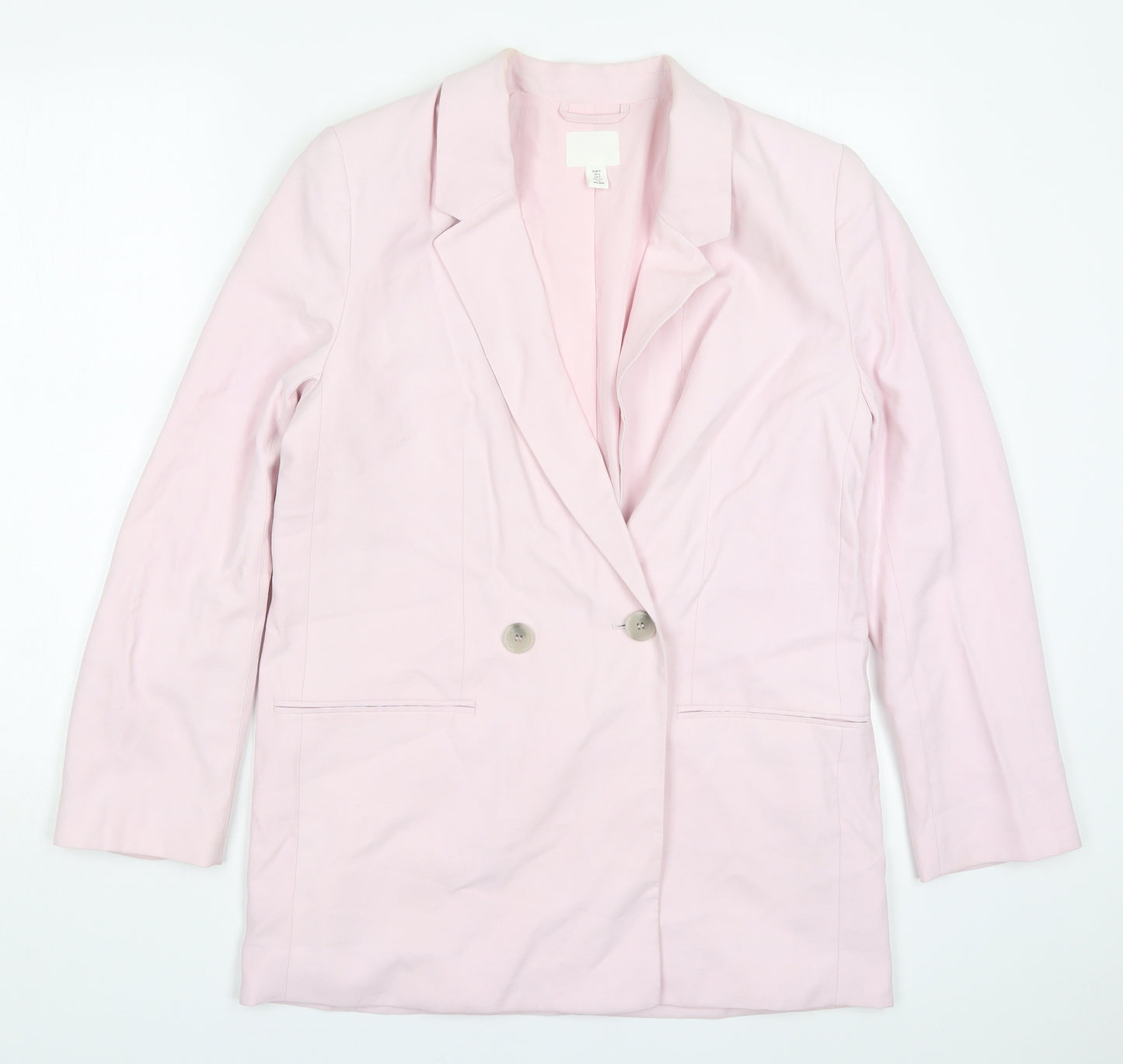 H&M Womens Pink  Viscose Jacket Suit Jacket Size S