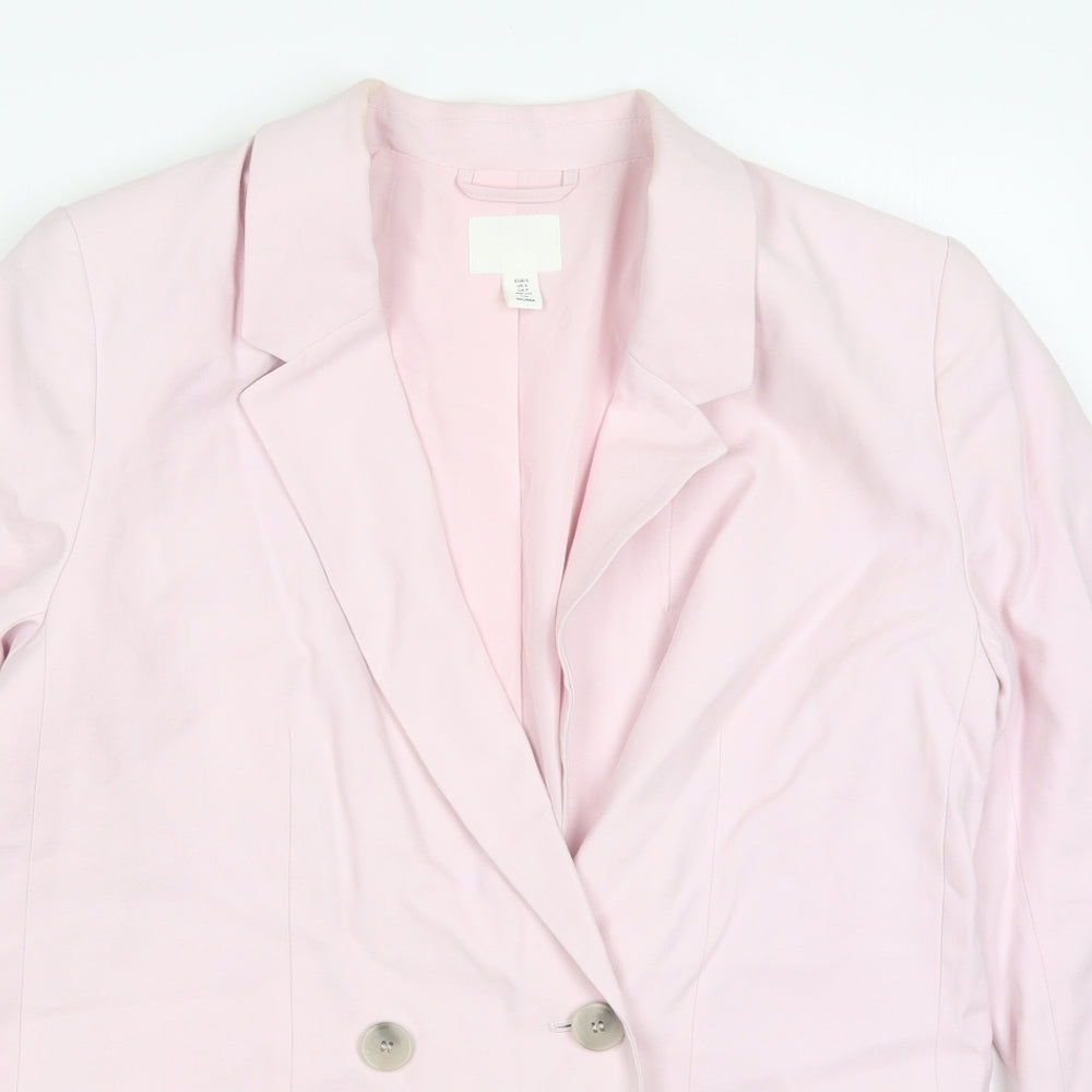 H&M Womens Pink  Viscose Jacket Suit Jacket Size S