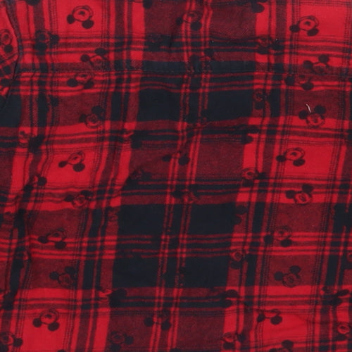 F&F Baby Red Check Cotton Basic Button-Up Size 12-18 Months Collared Button - Mickey Mouse