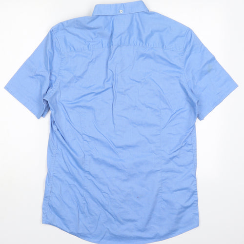 NEXT Mens Blue  Cotton  Button-Up Size M Collared Button