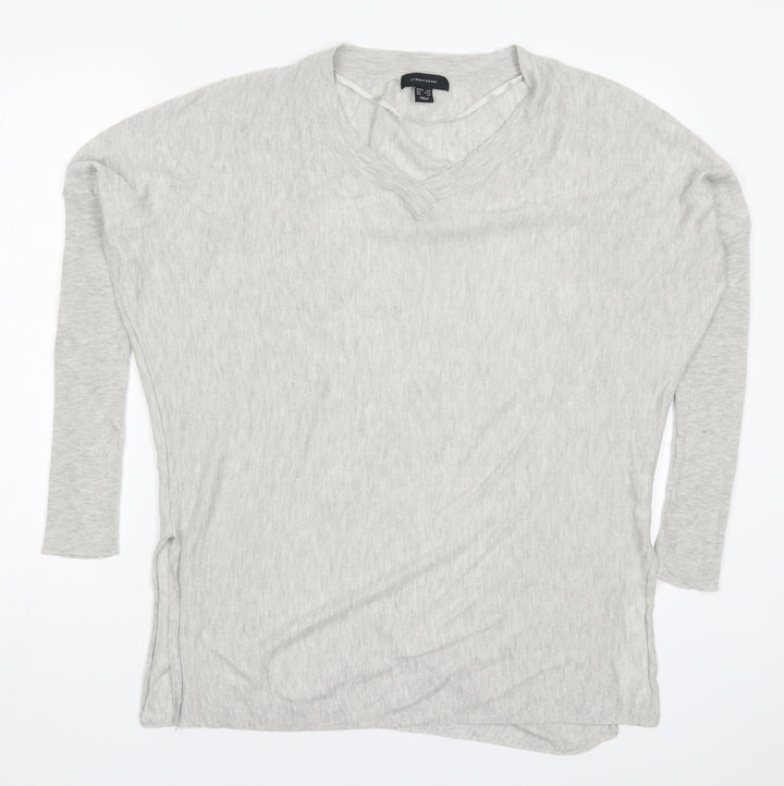 Atmosphere Womens Grey V-Neck  Acrylic Pullover Jumper Size 6