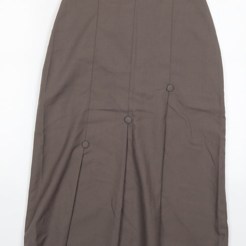 Saira Wilde Womens Brown  Polyester Straight & Pencil Skirt Size 14   Button