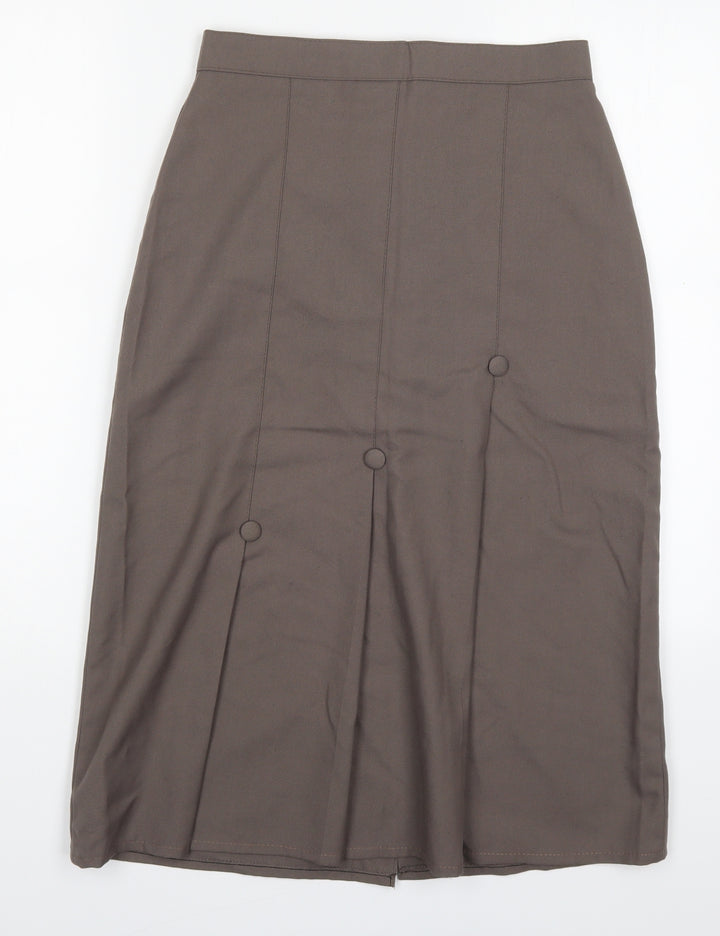 Saira Wilde Womens Brown Polyester Straight & Pencil Skirt Size 14 Button