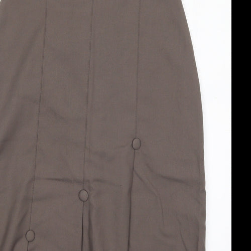 Saira Wilde Womens Brown  Polyester Straight & Pencil Skirt Size 14   Button