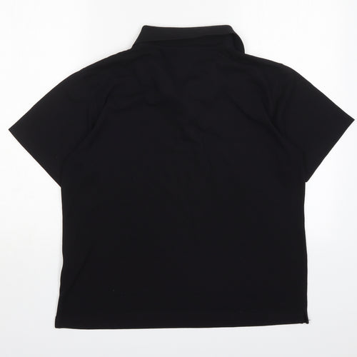 Bonmarché Womens Black  Cotton Basic Polo Size M Collared