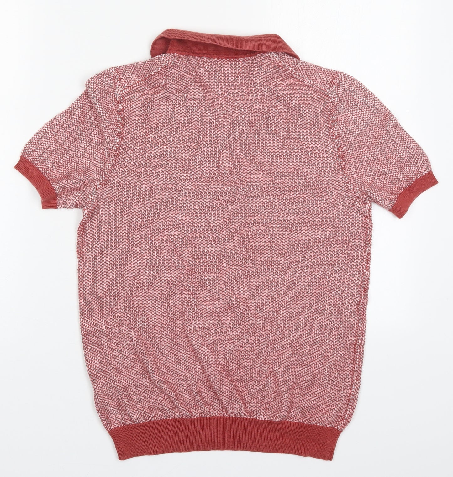 Marks and Spencer Mens Red  Cotton  Polo Size S Collared Pullover