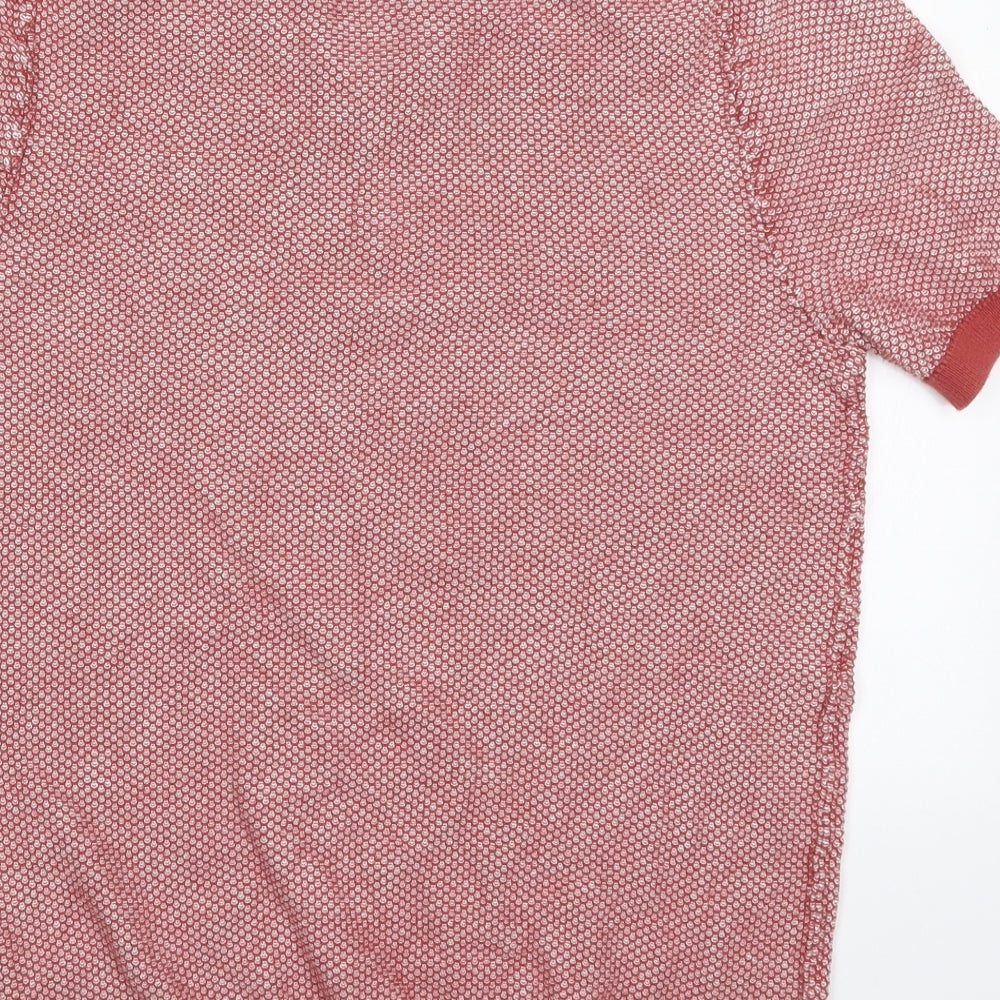 Marks and Spencer Mens Red  Cotton  Polo Size S Collared Pullover